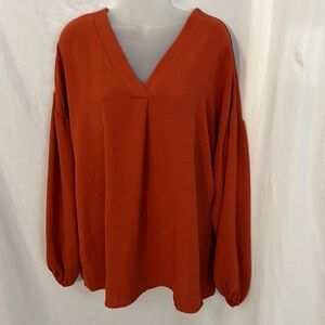 Cotton Blue Women Rust Shift Lightweight Top Size Large Loose Fit
